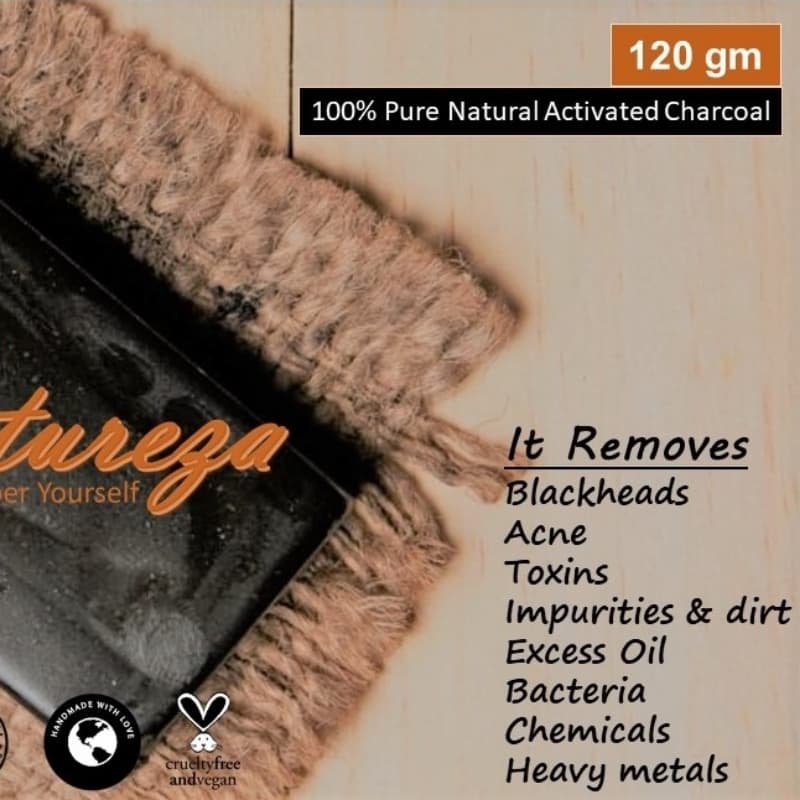 Charcoal soap 100% Natural Herbal Handmade Organic 120g